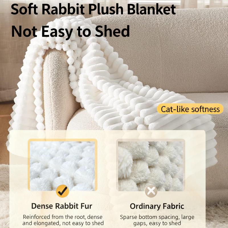 Striped Fluffy Sleep Blanket – Soft, Lightweight, Skin-Friendly Throw for Bed & Sofa (78" × 90") – Perfect Christmas & Halloween Gift