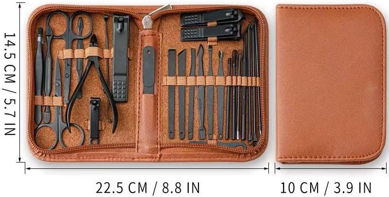 Ultimate 26-Piece Black Nail Clippers Kit - Ultra Sharp & Sturdy Tools for Perfect Fingernails and Toenails, Ideal for Men and Women