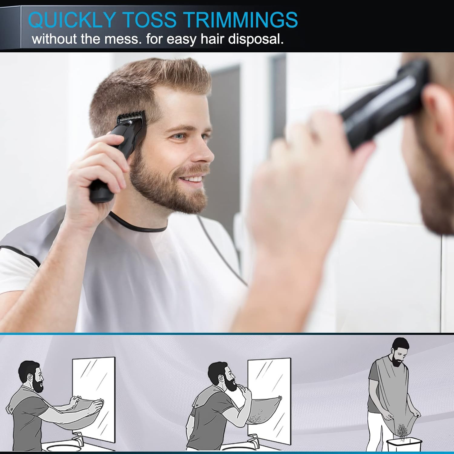 Transform Your Grooming Routine with the Ultimate Beard Bib Apron Hair Catcher – A Must-Have Shaving Accessory for Men!