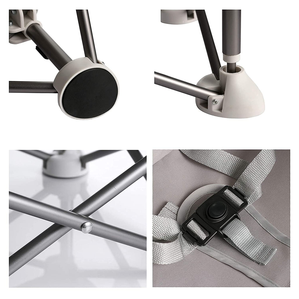 Portable Baby Seat for Travel - Compact Fold with Straps for Indoor and Outdoor Fun - Perfect for Camping, Beach, and More - Ideal for Toddlers and Kids (Grey)