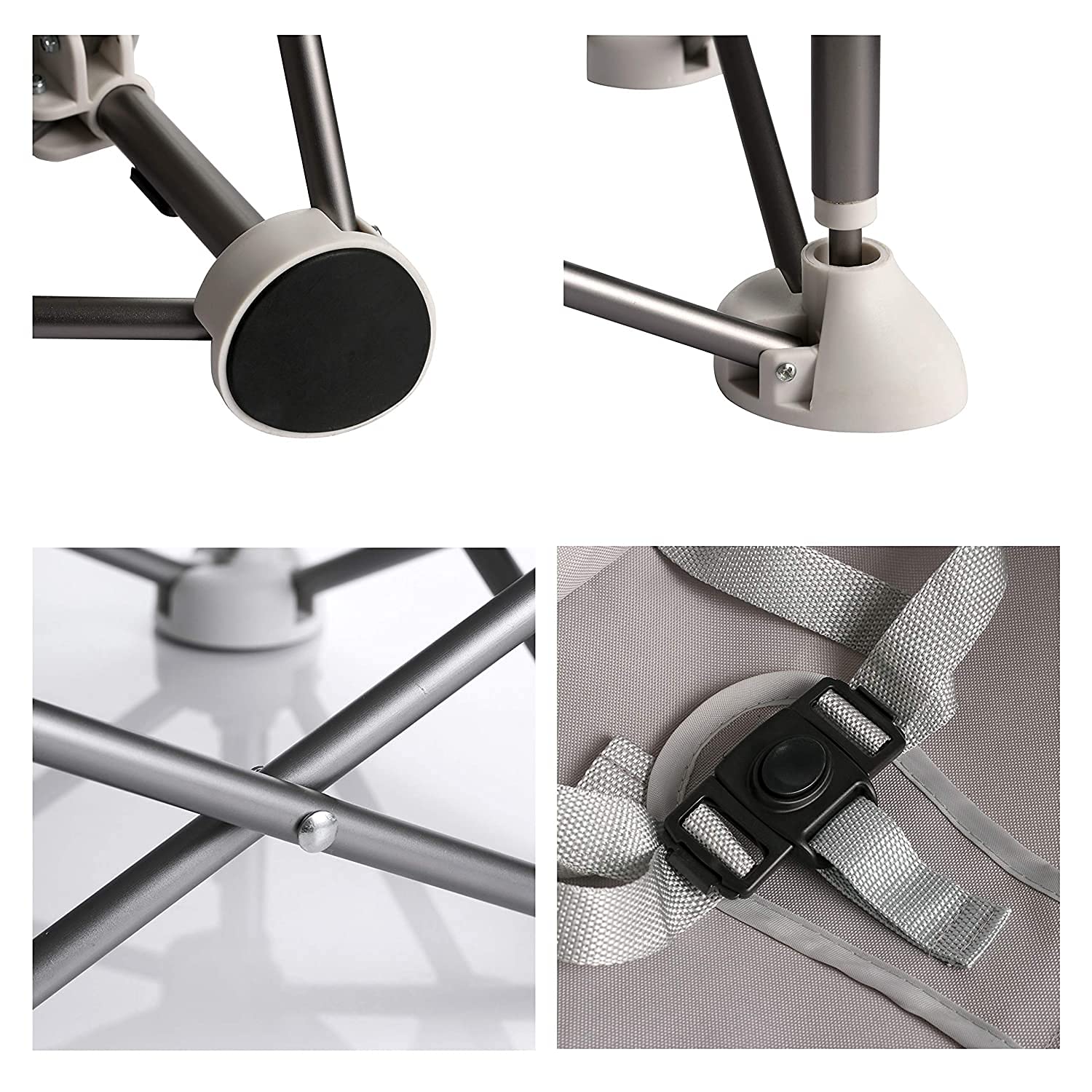 Portable Baby Seat for Travel - Compact Fold with Straps for Indoor and Outdoor Fun - Perfect for Camping, Beach, and More - Ideal for Toddlers and Kids (Grey)