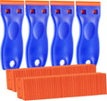 4-Piece Plastic Razor Blade Scraper Set with 120 Replacement Blades - Ultimate Cleaning Tool for Adhesives, Stickers, Decals, and More!