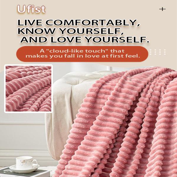 Striped Fluffy Sleep Blanket – Soft, Lightweight, Skin-Friendly Throw for Bed & Sofa (78" × 90") – Perfect Christmas & Halloween Gift